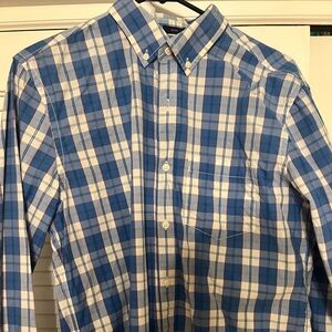 Hawker Rye — Blue and White Plaid Casual Button Down Shirt